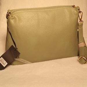 Pistachio green crossbody bag w/ additional strap